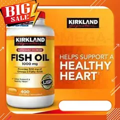 [DATE 2027] Viên uống Kirkland Fish Oil 1000Mg 400 viên của Mỹ