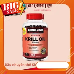 Dầu nhuyễn thể Kirkland Krill Oil Omega3 + Astaxanthin 500mg 180 viên của Mỹ