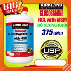 Viên Uống Bổ Xương Khớp Kirkland Glucosamine HCL With MSM 375 Viên Của Mỹ 1500mg - Hỗ Trợ Giảm Đau Xương Khớp & Cải Thiện Chức Năng Khớp