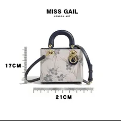 (Hàng V.I.P LIMITED - FULL HỘP) Túi xách nữ MISS GAIL họa tiết thêu nổi màu xanh