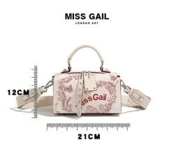 (Hàng V.I.P LIMITED) - Túi gối Nữ MISS GAIL thiết kế hoa thiêu, dung lượng lớn