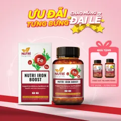 Viên Sắt Hữu Cơ Nutri Iron Boost 30 Viên - Tăng Cường Hấp Thụ Sắt, Bổ Sung Acid Folic và Vitamin C, Hỗ Trợ Phụ Nữ Có Thai