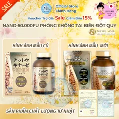 [Xuất Kèm VAT] Nichiei Asia Nattokinase Nano Premium 60000FU/G (Hộp 60/120/330 Viên) - Khơi Nguồn Sức Sống Mới