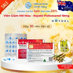[Xuất VAT] RAYDEL POLICOSANOL 10MG ÚC – HỖ TRỢ CẢI THIỆN CHỈ SỐ CHOLESTEROL VÀ LIPID MÁU