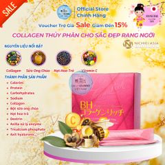 [Xuất Kèm VAT] Thực Phẩm Bảo Vệ Sức Khỏe BH Collagen Rich Thủy Phân - Hộp 30 Gói Hàm Lượng Collagen Cao 2500mg Nhật Bản