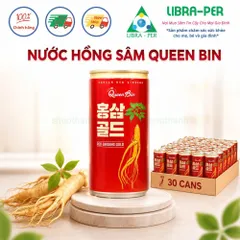 Combo 5 Lon, 15 Lon Nước hồng sâm Queen Bin 175ml - giải khát, giải nhiệt, xuất xứ Hàn Quốc