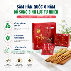 Sâm Hàn Quốc 6 Năm Tuổi Tăng Cường Sinh Lực Hồi Phục Thể Trạng Chính Hãng 70ml × 30 Gói