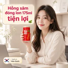 Combo 5 Lon, 15 Lon Nước hồng sâm Queen Bin 175ml - giải khát, giải nhiệt, xuất xứ Hàn Quốc