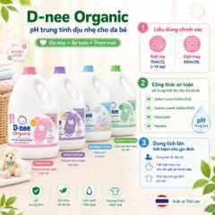 Nước giặt D-nee Dạng Can - PH trung tính làm sạch vết bẩn mềm dịu cho da nhạy cảm tiết kiệm cho bé
