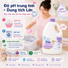 Nước giặt D-nee Dạng Can - PH trung tính làm sạch vết bẩn mềm dịu cho da nhạy cảm tiết kiệm cho bé