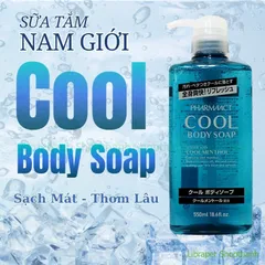 Sữa Tắm Nam Bạc Hà Pharmaact Cool 550ml – Làm Sạch Mát Lạnh, Hương Nam Tính, Chuẩn Nhật