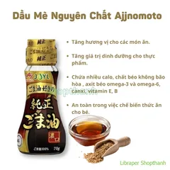 Dầu Ăn Ajinomoto Nội Địa Nhật – Dầu Oliu & Dầu Mè Ăn Dặm Cho Bé Bổ Sung Dinh Dưỡng Tự Nhiên