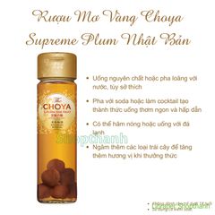 Nước Mơ Vàng Choya Supreme Plum Nhật Bản 650ml | Hương Mơ Tự Nhiên – Đậm Đà, Sang Trọng 15%