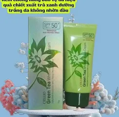 ☀️ Kem chống nắng Cellio trà xanh Hàn Quốc chính hãng, bảo vệ da kiềm dầu 70g