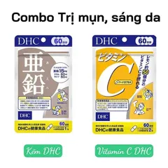 Combo Vitamin C DHC Và Viên Uống Kẽm DHC Nhật Bản 60 Ngày Giúp Sáng Da Giảm Mụn Mờ Thâm