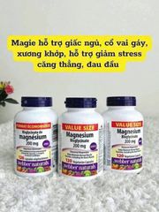 Magnesium Bisglycinate 200mg hỗ trợ ngủ ngon thư giãn 120 viên - Giá tốt ?️