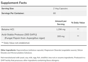 Viên Uống NOW Betaine HCL Hỗ Trợ Hệ Tiêu Hóa Khỏe Mạnh (Hộp 120 viên) - YoungFit