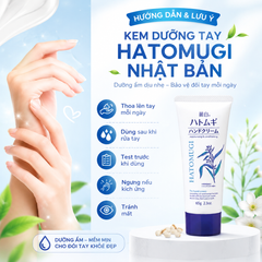 (Nhật Bản) Kem Dưỡng Da Tay Hatomugi Chiết Xuất Ý Dĩ Chính Hãng Hỗ Trợ Dưỡng Ẩm, Làm Mềm Da, Giảm Khô Ráp