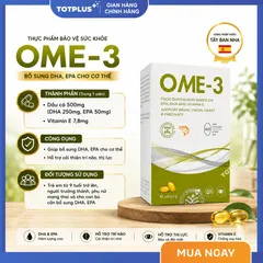 OME-3 - Omega 3 Châu Âu – Hỗ Trợ Tốt Cho Não Bộ Và Thị Giác Với Tỷ Lệ DHA/EPA 5:1 - Hộp 60 Viên