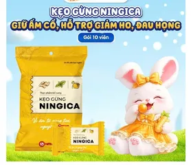 Kẹo gừng Ningica Nam Dược giảm say xe, huyết áp thấp, nhiễm lạnh (Gói 10 viên)