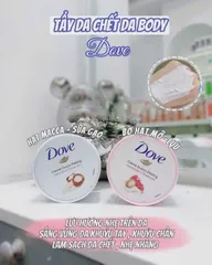 Tẩy Tế Bào Chết Body Dove Bản Đức 225ml - Kem Tẩy Da Chết Toàn Thân Dove Macca / Lựu Đỏ Dưỡng Sáng Mịn Da