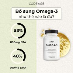 Viên Uống Dầu Cá Codeage Amen Omega-3 1500mg - Bổ Sung Omega-3 Hỗ Trợ Sức Khỏe Tim Mạch, Thị Giác, và Não Bộ 90 Viên