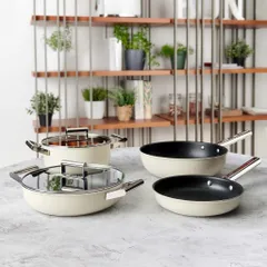 Chảo rán Smeg CKFF𝟐𝟒𝟎𝟏CRM 𝟐𝟒cm - Màu kem
