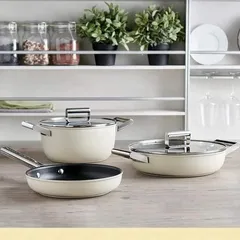 Chảo rán Smeg CKFF𝟐𝟒𝟎𝟏CRM 𝟐𝟒cm - Màu kem