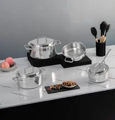 BỘ NỒI MICHELANGELO PROFESSIONAL 4 MÓN (106027) tặng 1 Chảo inox Michelangelo Smart Pro 26cm - CM56