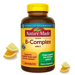 Viên uống Nature Made Super B-Complex with C |460 viên| Tăng cường hệ miễn dịch - Hỗ trợ sức khỏe não bộ & hệ thần kinh [S/P Chuẩn Mỹ]