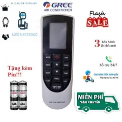Điều khiển điều hoà Gree-2 các dòng GWC GWH 1&2 chiều Inverter- Hàng tốt BH 6 tháng-Tặng kèm pin