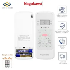 [HÀNG XỊN PHÍM ÊM NHẠY] Điều khiển điều hòa NAGAKAWA NÚT HỒNG 2 CHIỀU TẶNG SẴN PIN