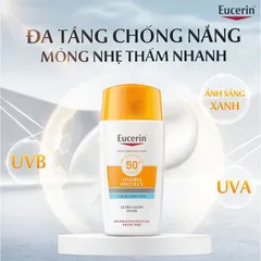 [Eucerin][Kèm Quà Tặng] Kem Chống Nắng Cho Da Nhạy Cảm 50ml - Hydro Ultra Light Fluid SPF50+