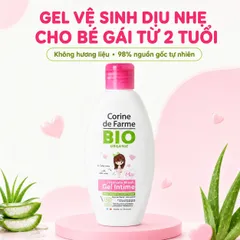 Gel Vệ Sinh Bé Gái Corine de Farme BIO Organic 125 ml Dịu Nhẹ Không Hương Liệu Cho Bé Từ 2 Tuổi Pháp