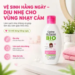 Gel Vệ Sinh Bé Gái Corine de Farme BIO Organic 125 ml Dịu Nhẹ Không Hương Liệu Cho Bé Từ 2 Tuổi Pháp