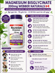 ⚡ Magnesium Bisglycinate 200mg hỗ trợ ngủ ngon, giảm căng thẳng 120 viên - Giao nhanh, tiết kiệm
