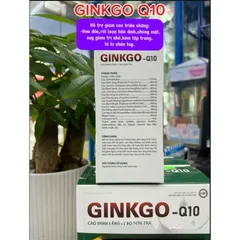 1 hộp GINKGO Q10 hỗ trợ giảm các triệuu chứngg đau đầu,rối loạn tiền đình chóng mặt,suy giảm trí nhớ,kém tập trung,Tê bì chântay