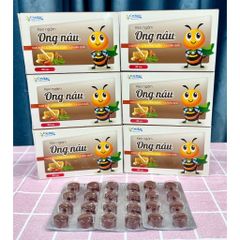 1 Hộp Kẹo ngậm ONG NÂU - Cao khô lá thường xuân, la hán quả