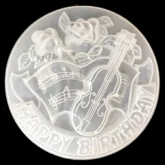 Khuôn rau câu sinh nhật Happy Birthday cây đàn hoa hồng loại 30 cm – Mã 1818