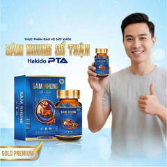 Sâm Nhung Bổ Thận Hakido-PTA - Hỗ trợ tăng cường sức khoẻ, Bổ thận td, Mạnh gân cốt Hộp 30 viên