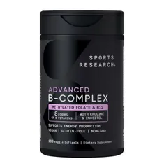 Sports Research Advanced B Complex - Giảm cảm giác mệt mỏi do thiếu vitamin hỗ trợ hệ thần kinh và não bộ sản xuất Mỹ