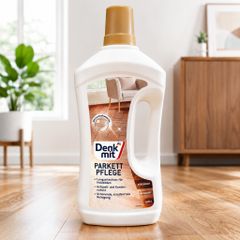 Nước lau sàn gỗ Denkmit 1L Parkettpflege Đức làm sạch chăm sóc sàn gỗ sáng bóng bền lâu