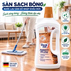 Nước lau sàn gỗ Denkmit 1L Parkettpflege Đức làm sạch chăm sóc sàn gỗ sáng bóng bền lâu