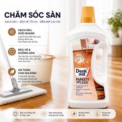 Nước lau sàn gỗ Denkmit 1L Parkettpflege Đức làm sạch chăm sóc sàn gỗ sáng bóng bền lâu