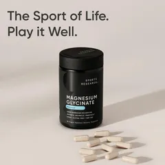 Viên Uống Magnesium Glycinate Sports Research - Hỗ trợ hệ thần kinh cải thiện trí nhớ gảm căng thẳng sản xuất Mỹ