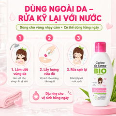 Gel Vệ Sinh Bé Gái Corine de Farme BIO Organic 125ml - Không Hương Liệu, Dịu Nhẹ Cho Bé Từ 2 Tuổi