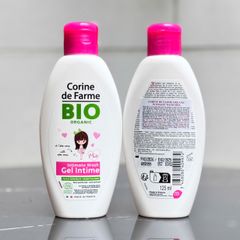Gel Vệ Sinh Bé Gái Corine de Farme BIO Organic 125ml - Không Hương Liệu, Dịu Nhẹ Cho Bé Từ 2 Tuổi