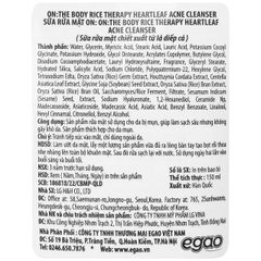 Sữa rửa mặt ngừa mụn On: The Body Rice Therapy Heartleaf Acne Cleanser 150ml