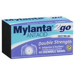 Viên nhai giảm ợ chua, đau dạ dày bao tử Mylanta Double Strength từ Úc hộp 48gr