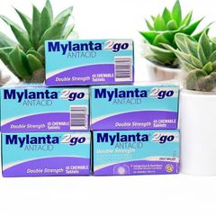 Viên nhai giảm ợ chua, đau dạ dày bao tử Mylanta Double Strength từ Úc hộp 48gr